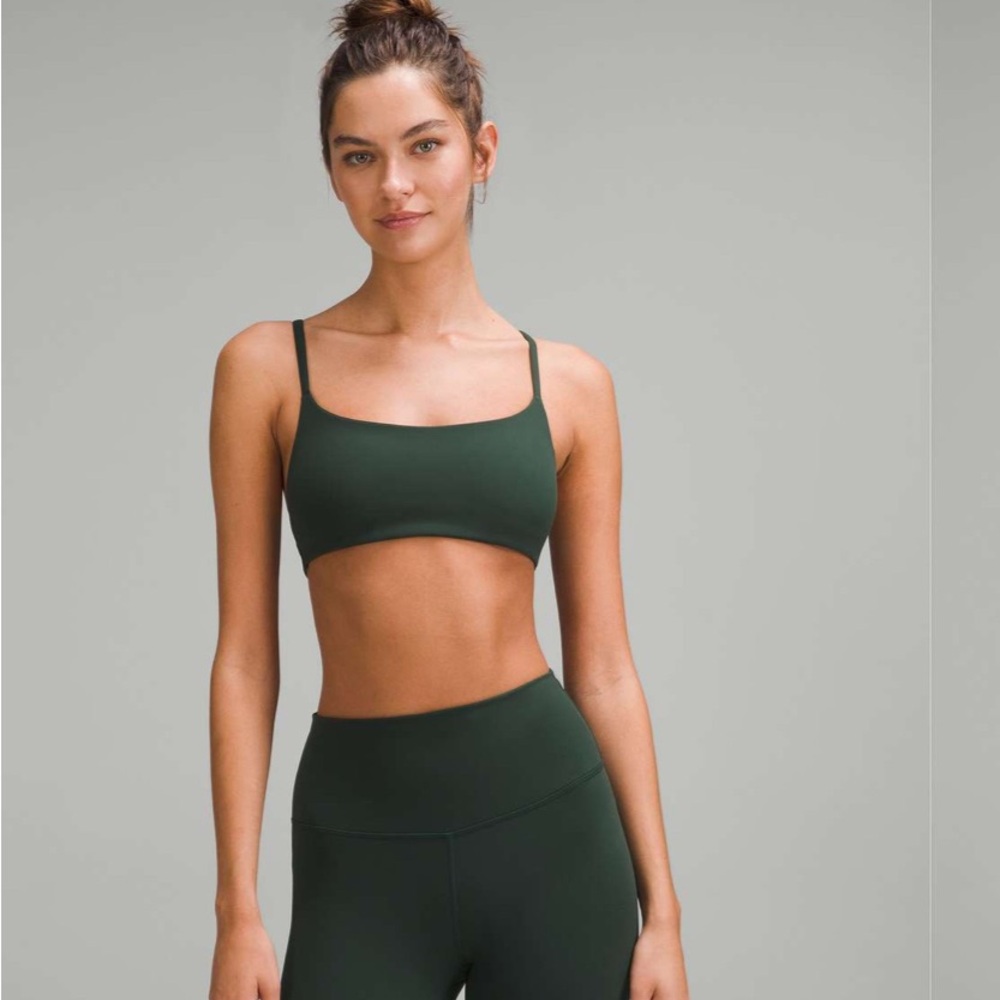 BNWT Lululemon Wunder Train Strappy Racer Bra Legacy Green